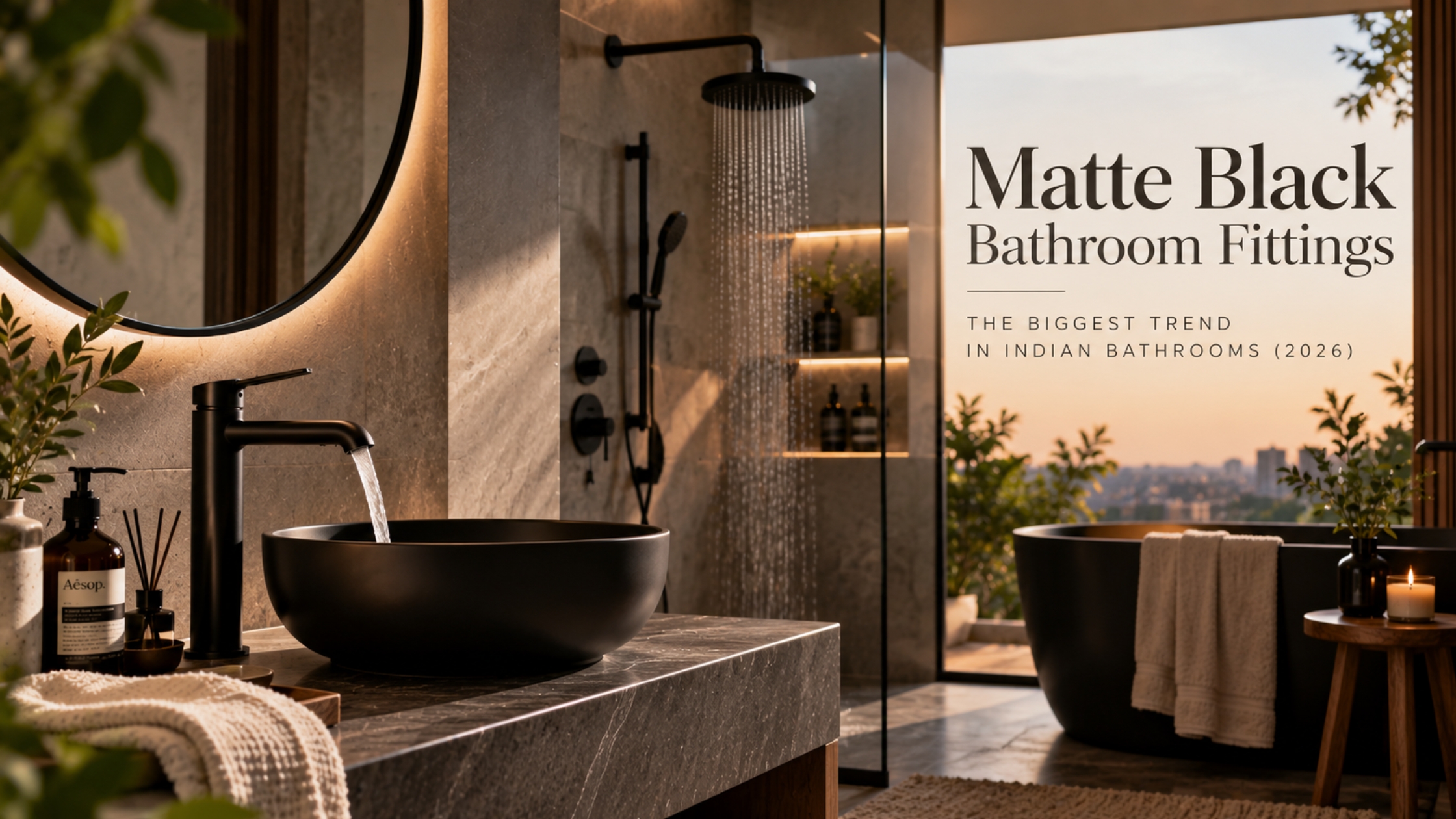 matte black bathroom fittings